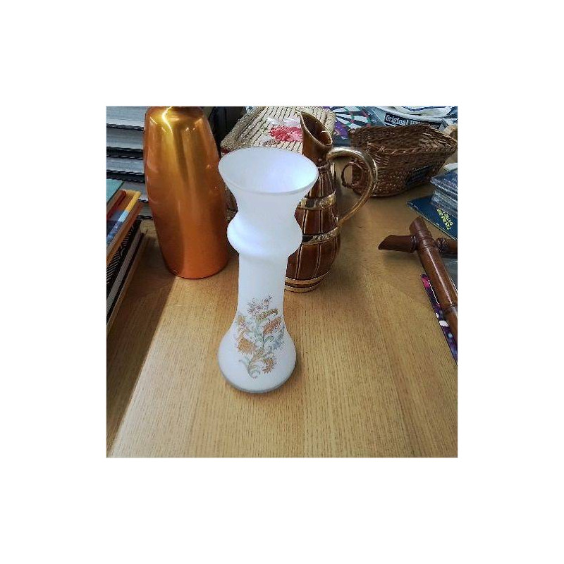 VASE BLANC DECOR FLEURS