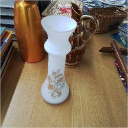 VASE BLANC DECOR FLEURS