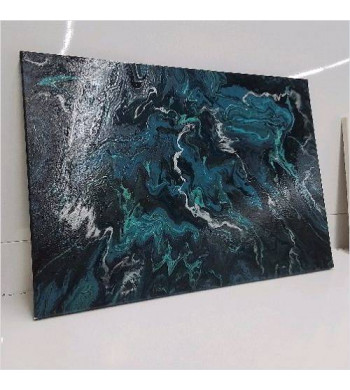 TOILE PEINTE BLEUE 