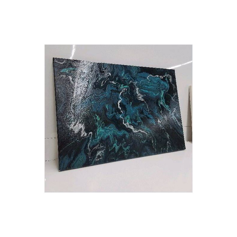 TOILE PEINTE BLEUE 