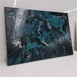 TOILE PEINTE BLEUE 