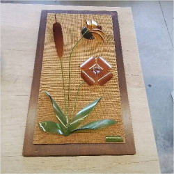 TABLEAU FLEUS PLEXI SIGNE CHARLES 