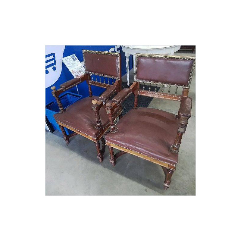 FAUTEUIL CUIR MARRON