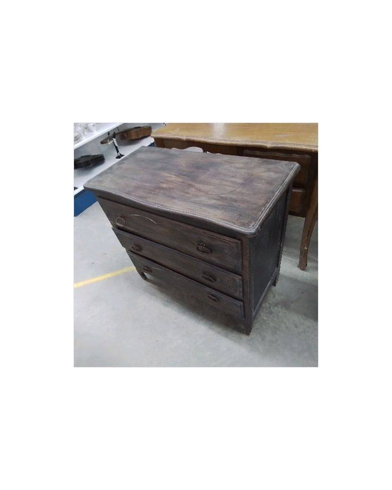 COMMODE 3 TIROIRS GRISE