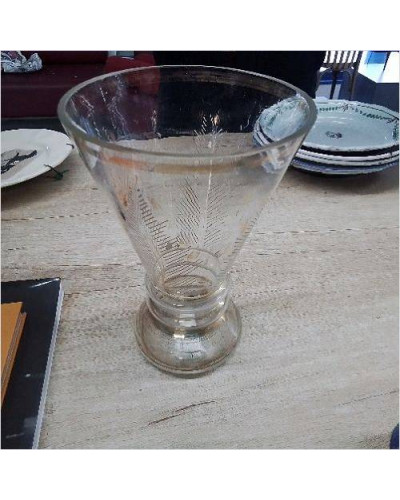 VASE VERRE DECOR DORÉ