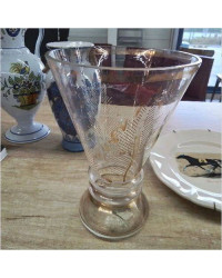 VASE VERRE DECOR DORÉ