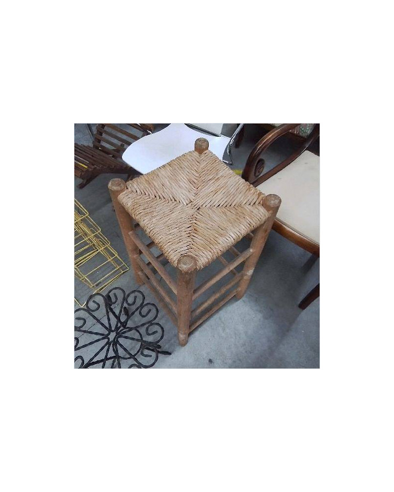 TABOURET PAILLÉ HAUT