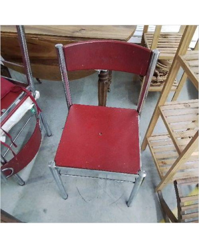 CHAISES CHROMÉES ROUGES LOT...