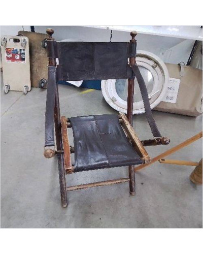 CHAISE CUIR ET BOIS 