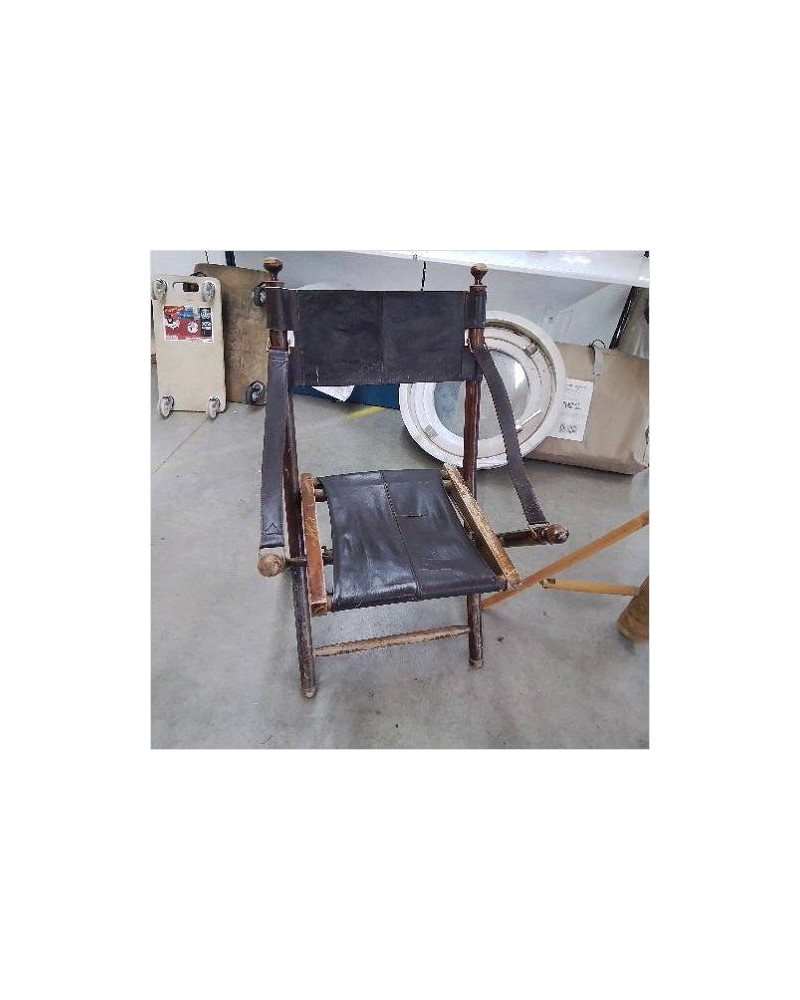 CHAISE CUIR ET BOIS 