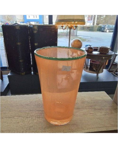 VASE ORANGE LISERET VERT