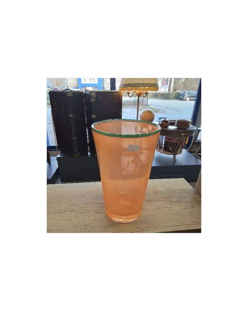 VASE ORANGE LISERET VERT