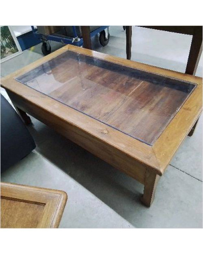TABLE BASSE BOIS PLEXIGLAS