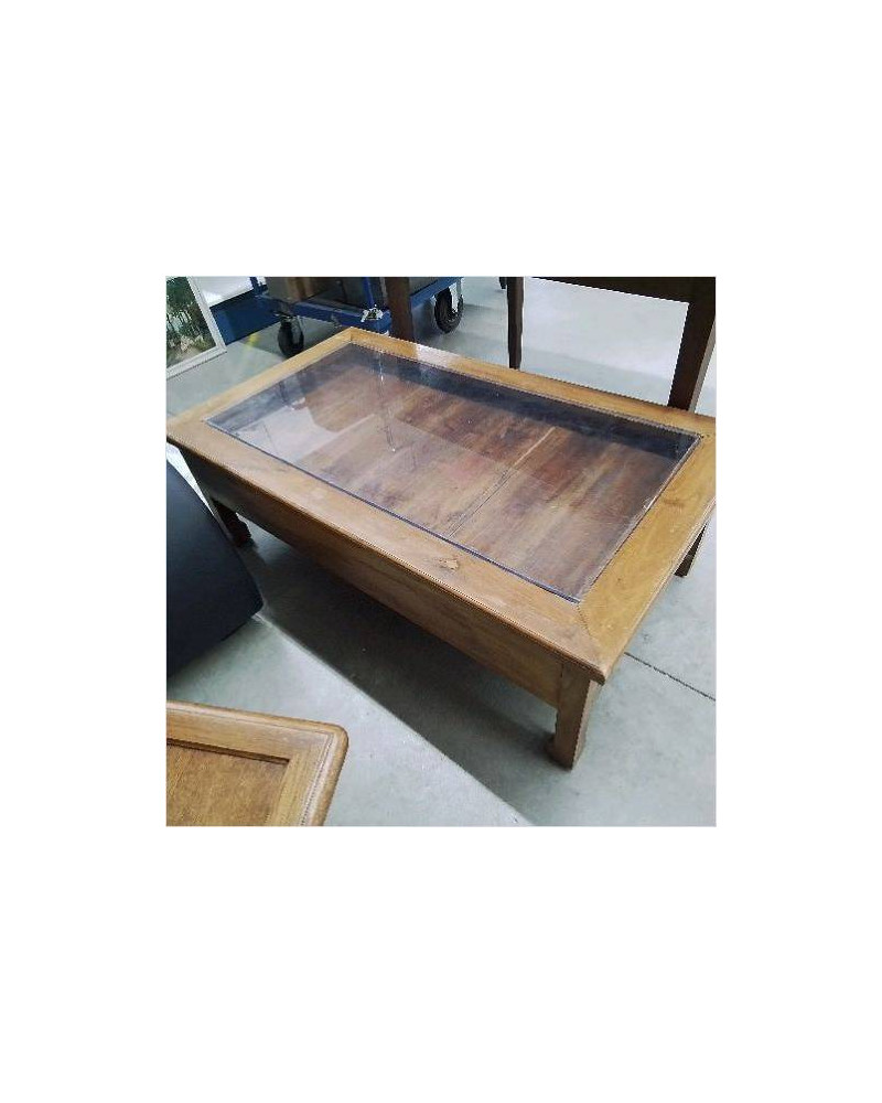 TABLE BASSE BOIS PLEXIGLAS