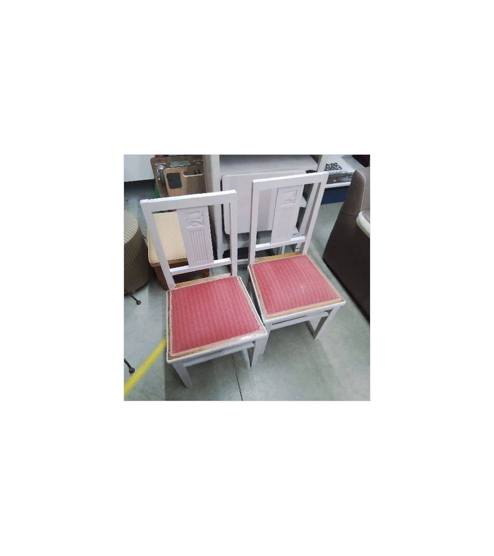 PAIRE DE CHAISES ASSISES ROUGES 