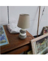 LAMPE GALETS BLANCS ET GRIS