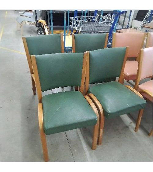 4 CHAISES VERTES STEINER 