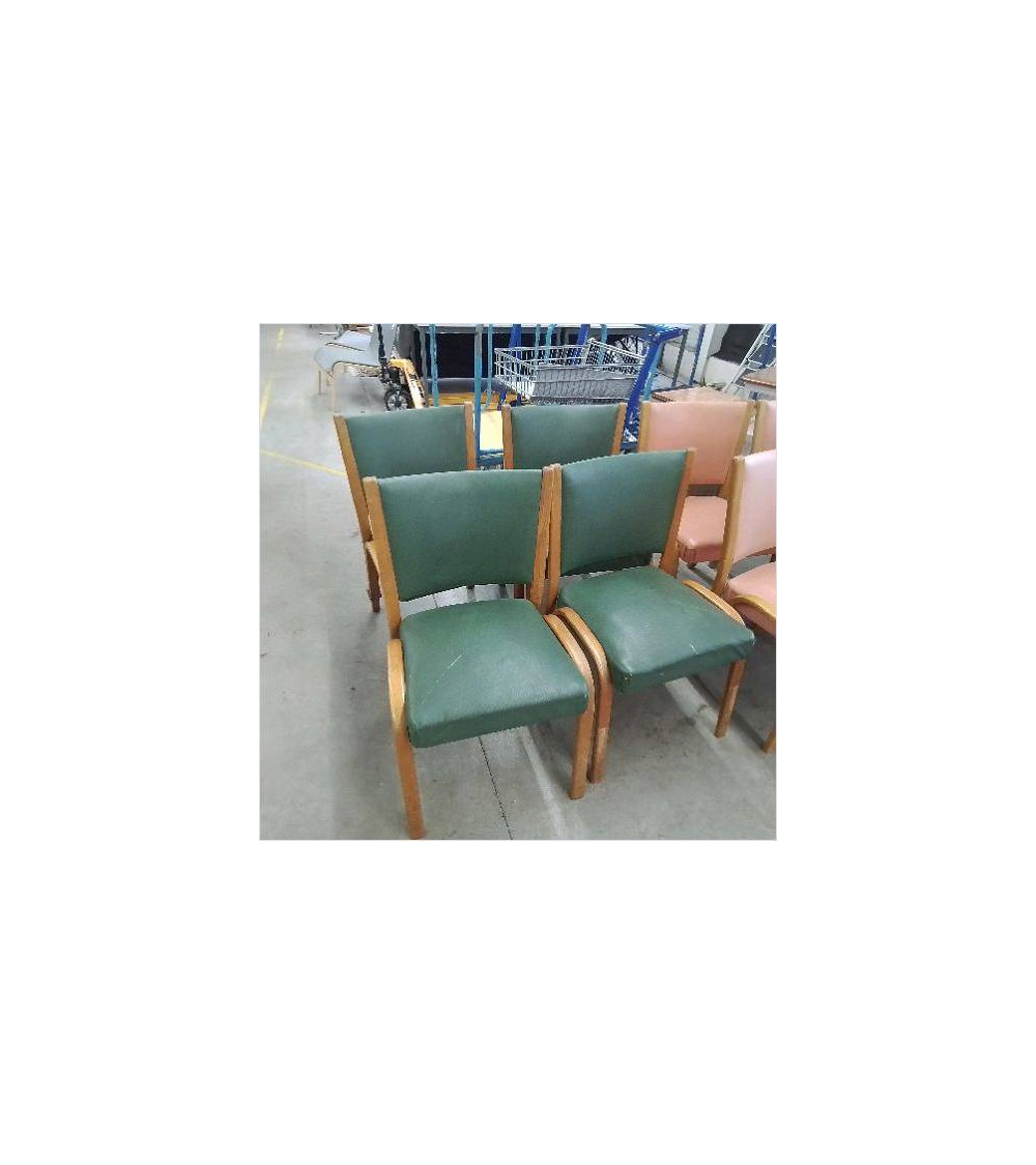 4 CHAISES VERTES STEINER 