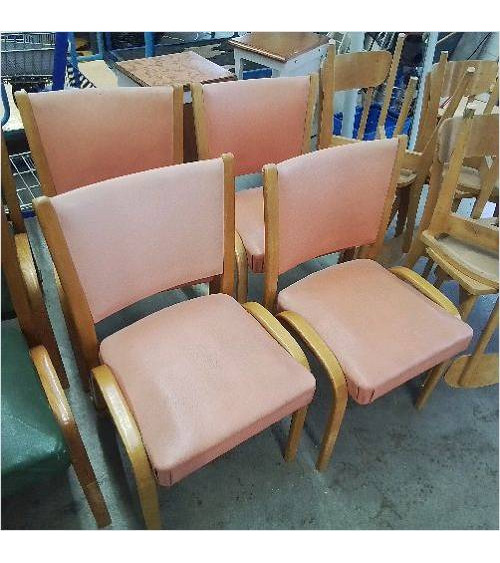 4 CHAISES ROSES STEINER