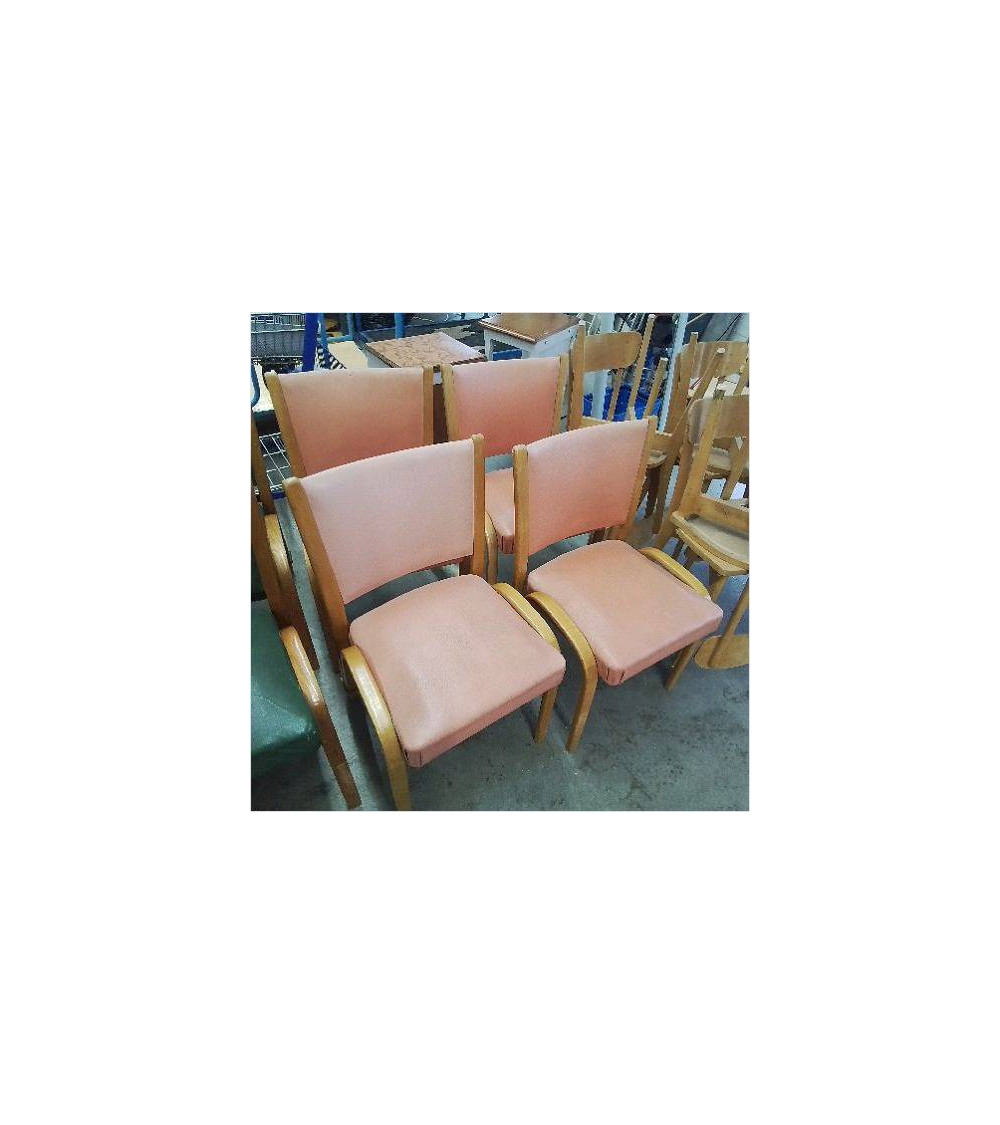 4 CHAISES ROSES STEINER