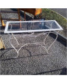 CONSOLE EN FER ET VERRE. 