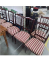 SERIE DE 6 CHAISES ASSISES RAYÉES ROUGE ET BLANC