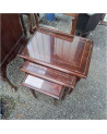 TABLES GIGOGNES BOIS VERRE FILET