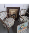 PAIRE DE FAUTEUILS MOTIFS FLEURS