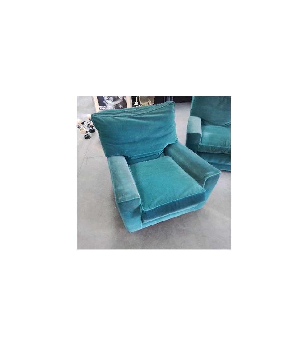 FAUTEUIL TISSU BLEU CANARD
