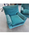 FAUTEUIL TISSU BLEU CANARD