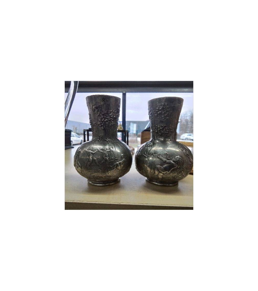 PAIRE DE VASE ETAIN SIGNÉ 