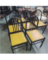 LOT DE 5 CHAISES VINTAGE SKAI JAUNE + 1
