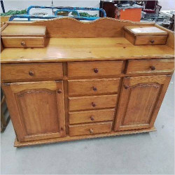 BUFFET PIN 2 PORTES 7 TIROIRS