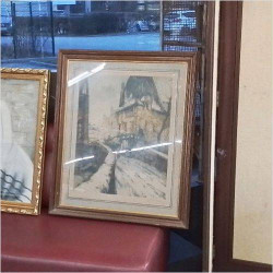 CADRE DESSIN RUE ET MAISON...