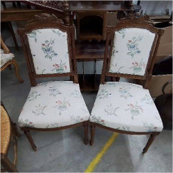 PAIRE DE CHAISES TISSU BLANC