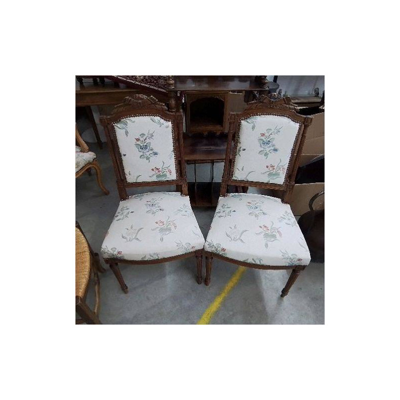 PAIRE DE CHAISES TISSU BLANC