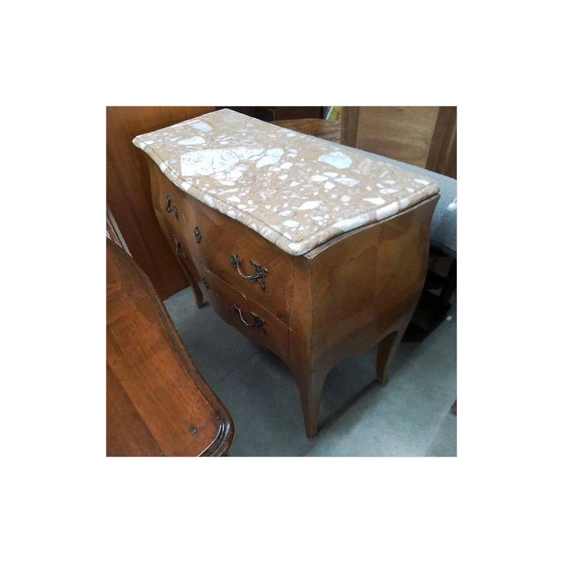 COMMODE 2 TIROIRS DESSUS MARBRE 