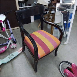 FAUTEUIL NOIR TISSU ORANGE...