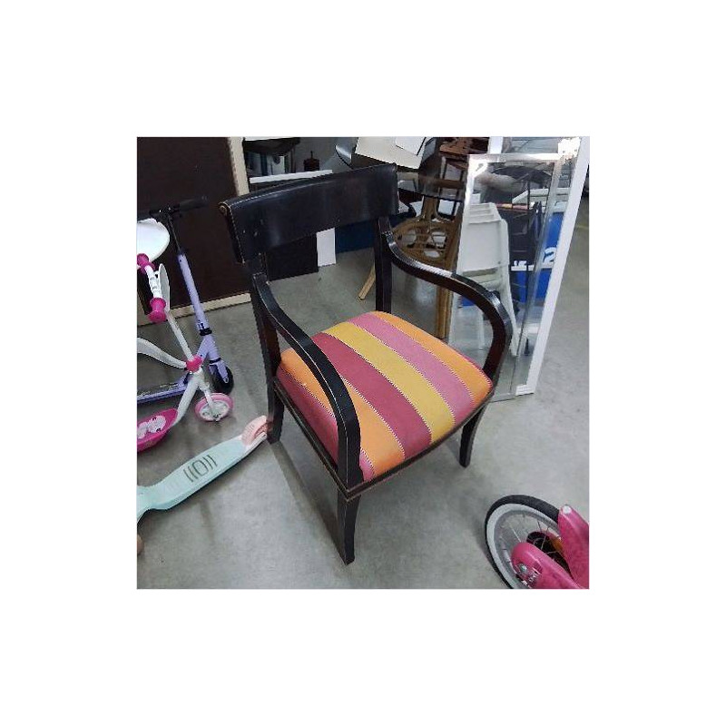 FAUTEUIL NOIR TISSU ORANGE ROSE