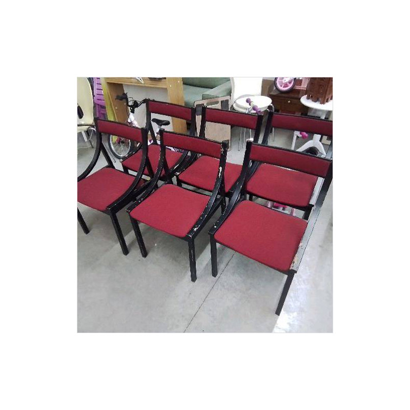 LOT DE 6 CHAISES SORMANI ROUGES EN L’ETAT