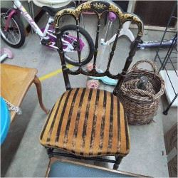CHAISE TISSU JAUNE NOIR