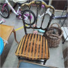 CHAISE TISSU JAUNE NOIR
