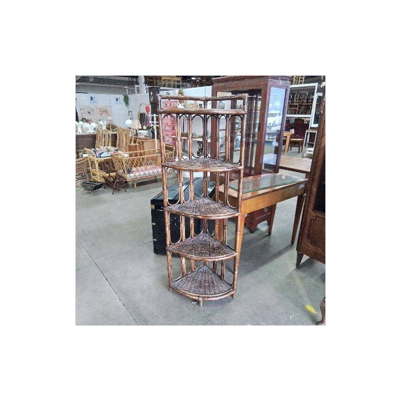 ETAGERE D’ANGLE ROTIN