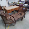 ENSEMBLE CANNAGE 2 FAUTEUILS + TABLE  BASSE EN L’ETAT 