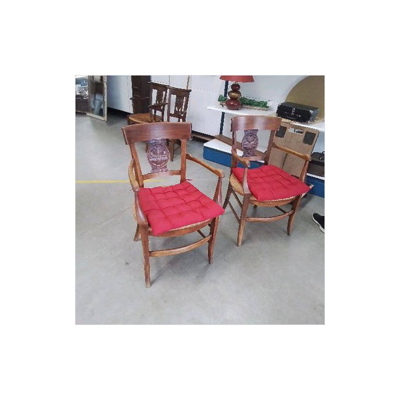 PAIRE DE FAUTEUILS PAILLÉS DIRECTOIRE 
