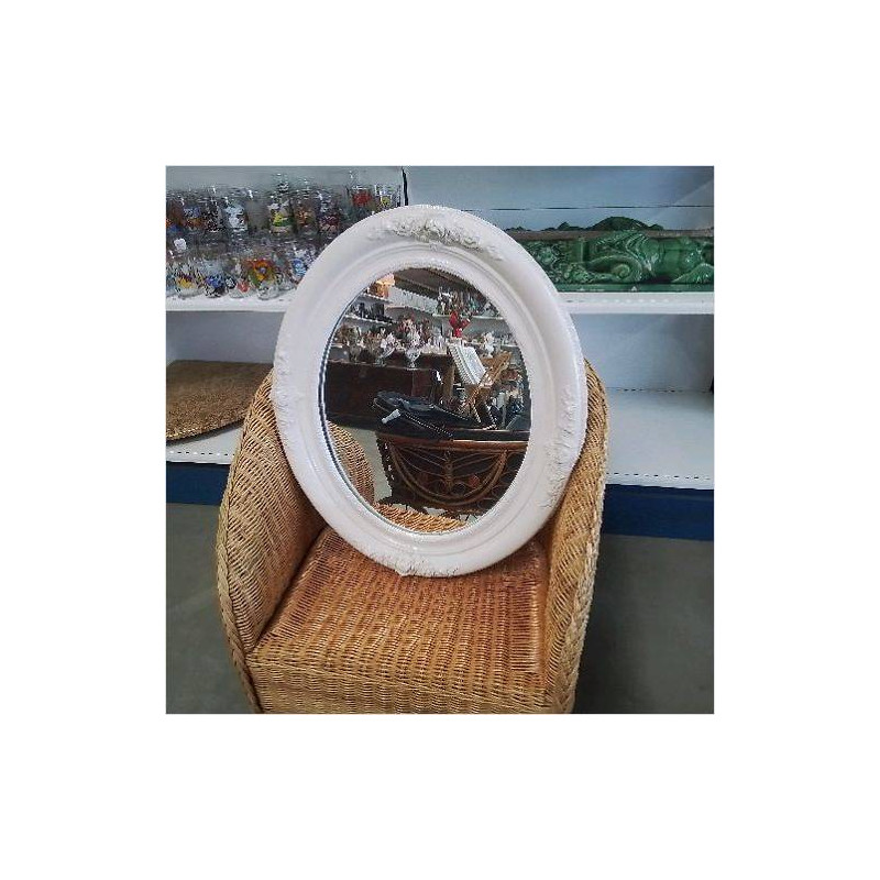 MIROIR BLANC OVALE