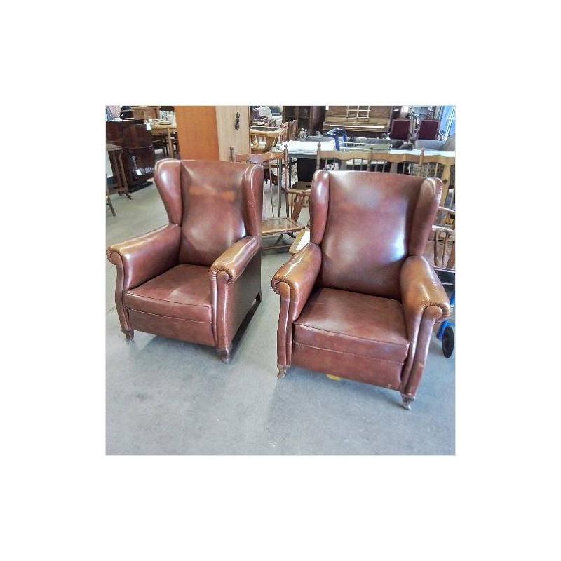 FAUTEUIL A OREILLES SKAI VINTAGE