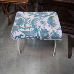TABOURET METAL TISSU FLEURI