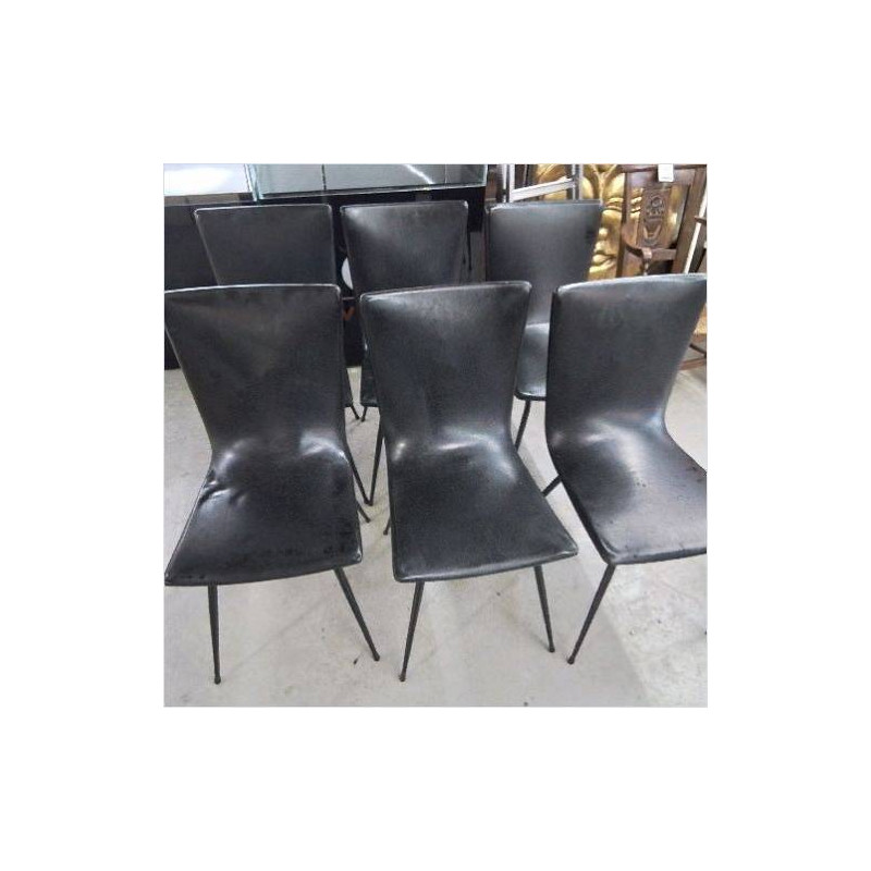 CHAISES DESIGN PIEDS COMPAS LOT DE 6