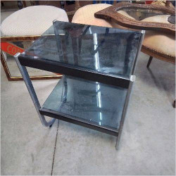 CONSOLE VERRE FUMÉ CHROME